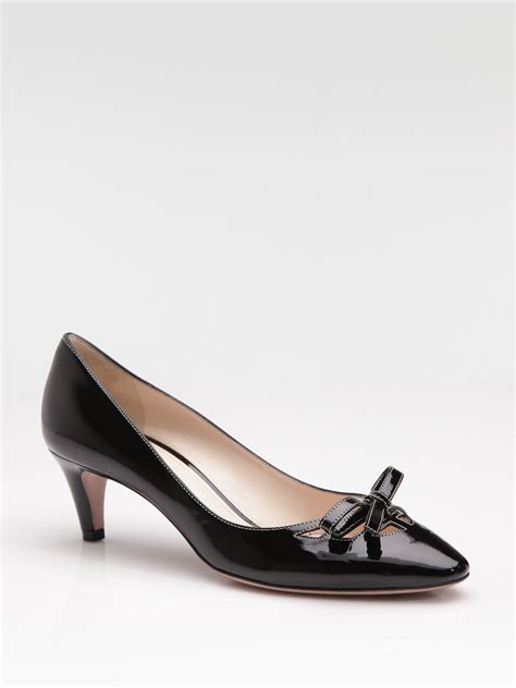 prada patent pumps with bow|patent leather pumps prada.